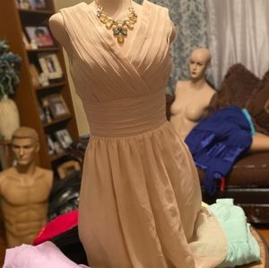 Creme colored roush dress
